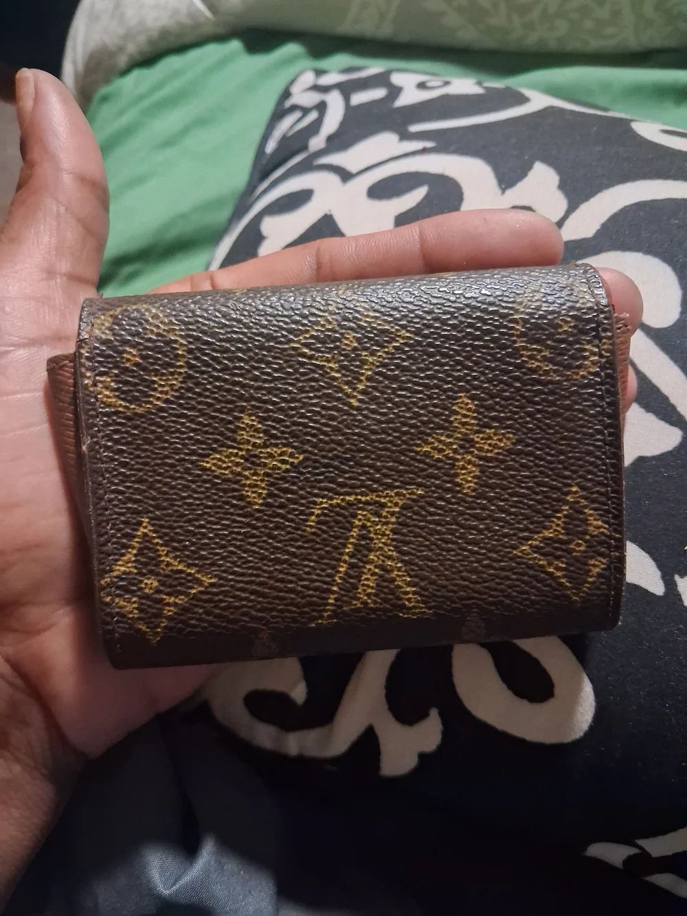 Louis Vuitton Monogram Canvas Key & Card Holder in Brown with Gold-Tone Snap